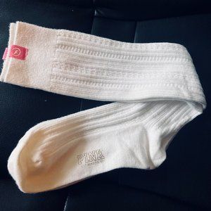 Victoria's Secret School Girl White Cable Knit Knee High Socks